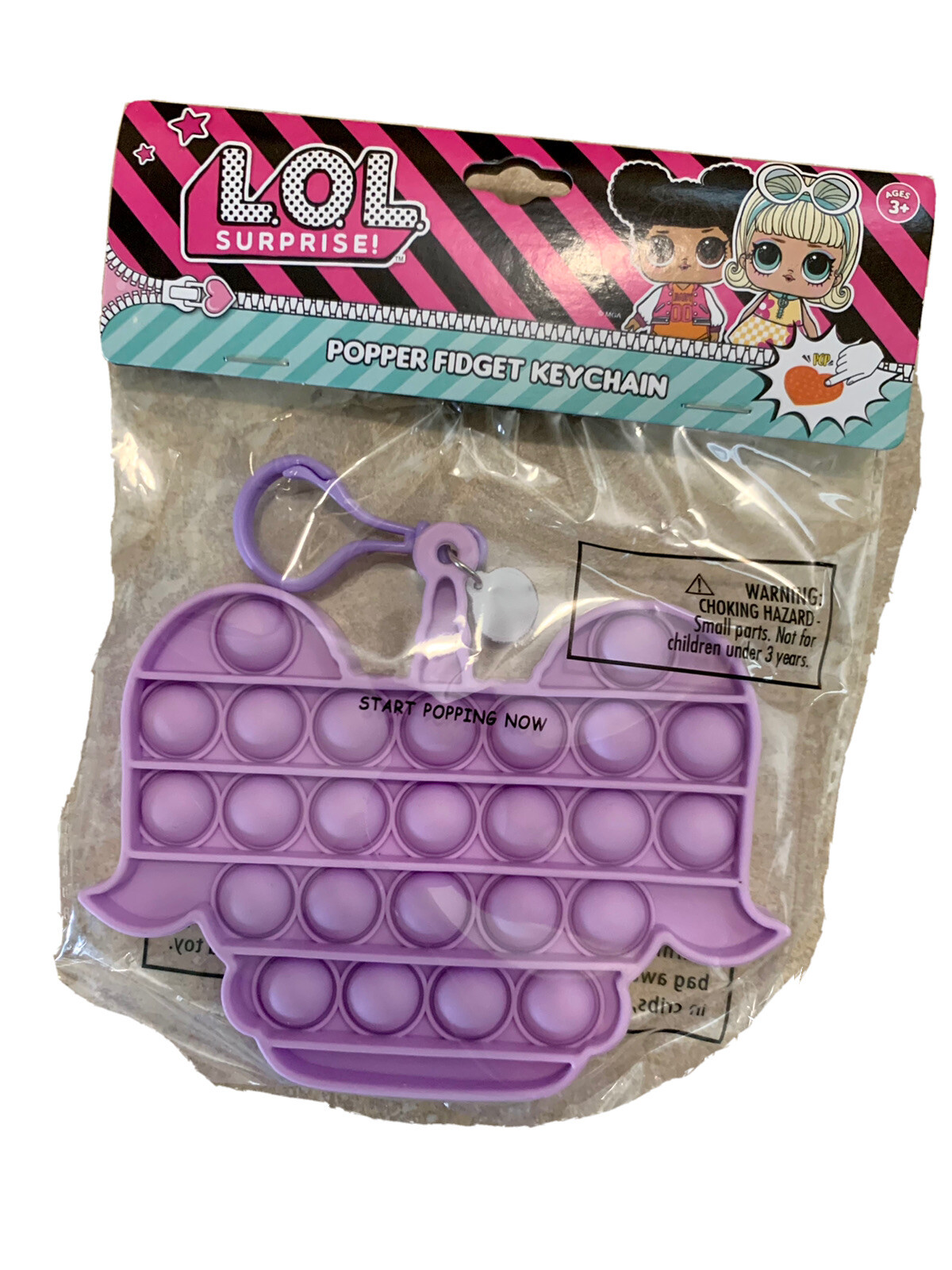LOL Surprise Popper Keychain Pop Bubble Fidget Toy Purple