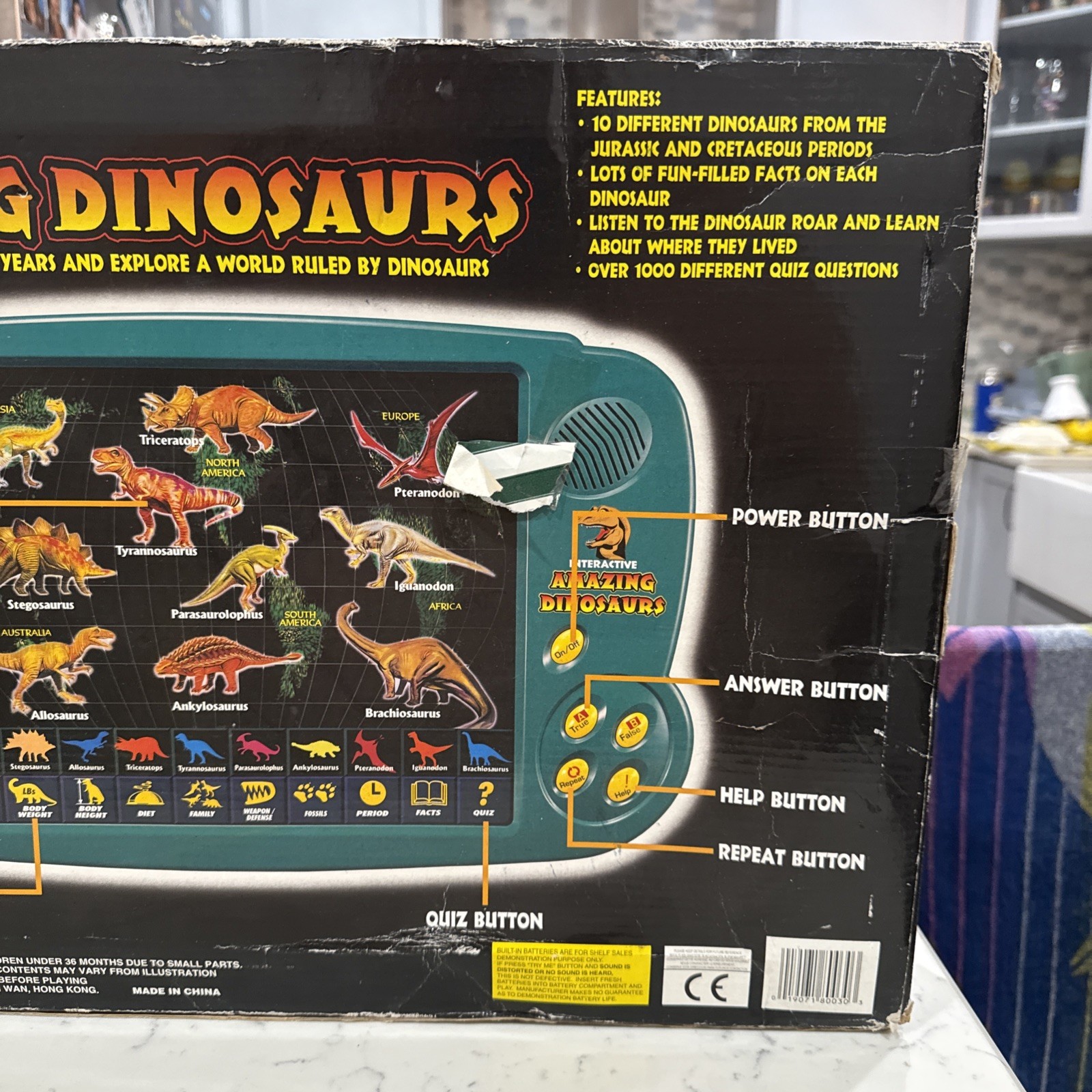 Interactive Amazing Dinosaurs Kids Learning Black Electronic Toy Working Read
