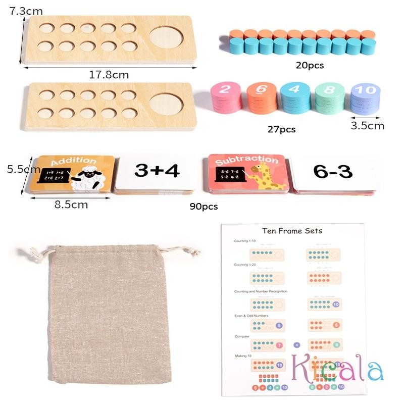 Kids Wooden Math Montessori Arithmetic Educational Toy Early Learning Number Gam