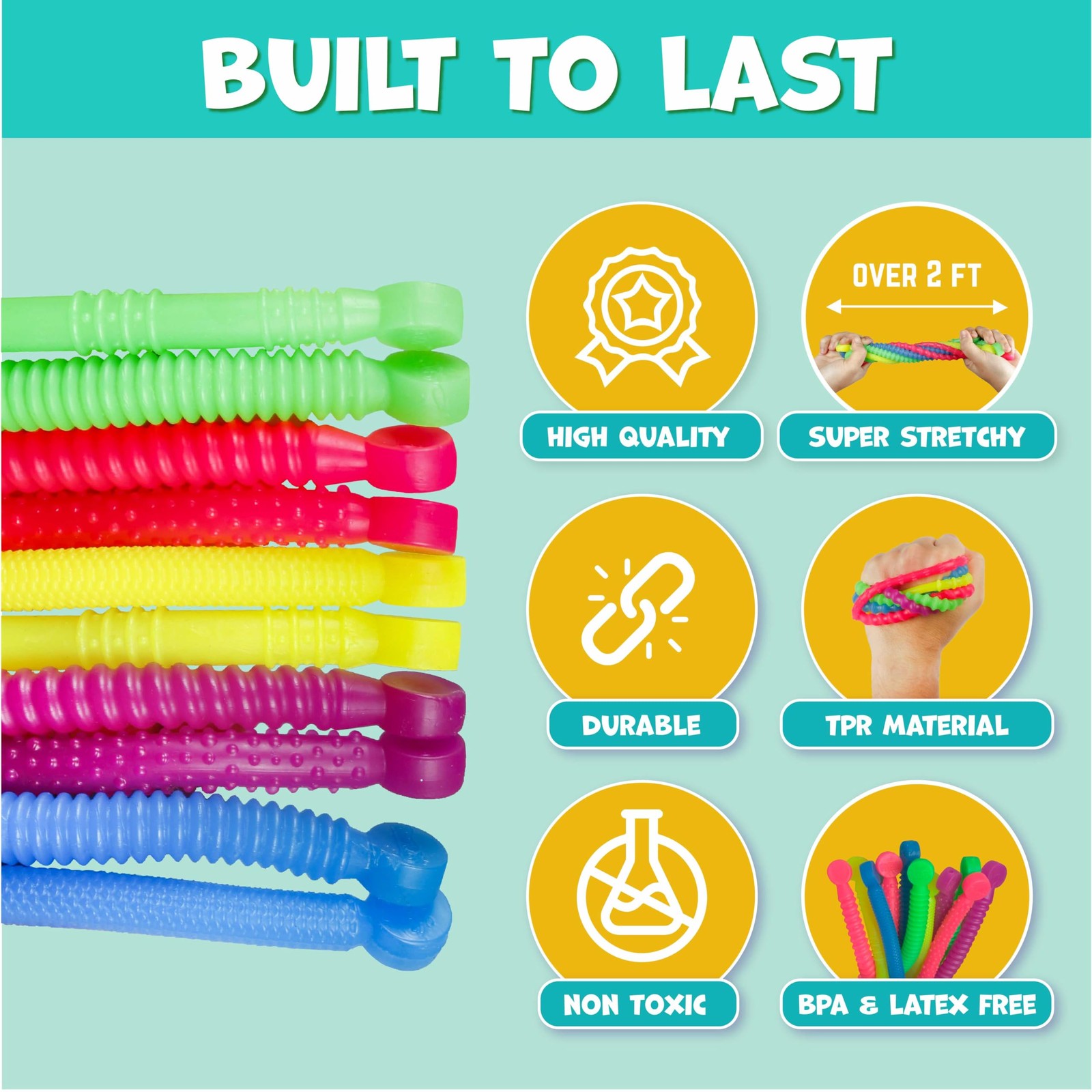 BUNMO Stretchy Strings – Sensory Toys – Stimulating & 10 Pack, Mini