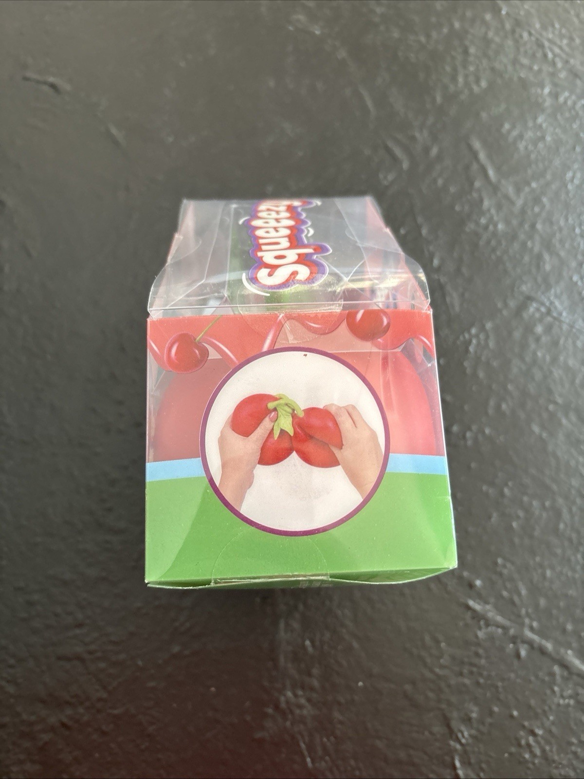 Squeeezy Cherry Tactile Squeeze Toy Stress Reliever, Red/Green, Ages 3+