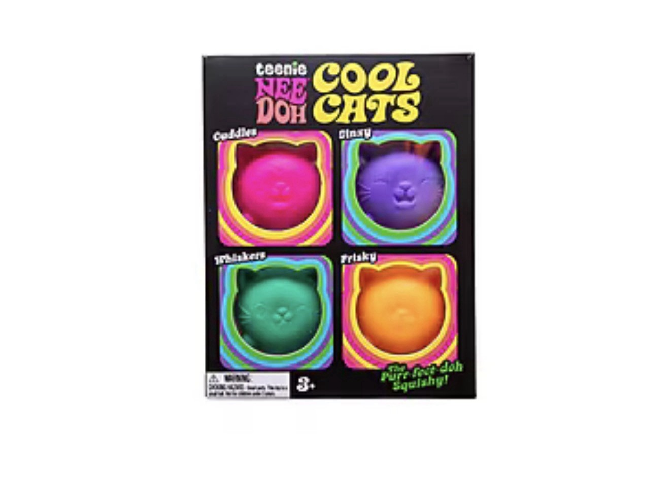 AUTHENTIC NIB Nee Doh Teenie Cool Cats – 4 Colors Pink Purple Green Orange