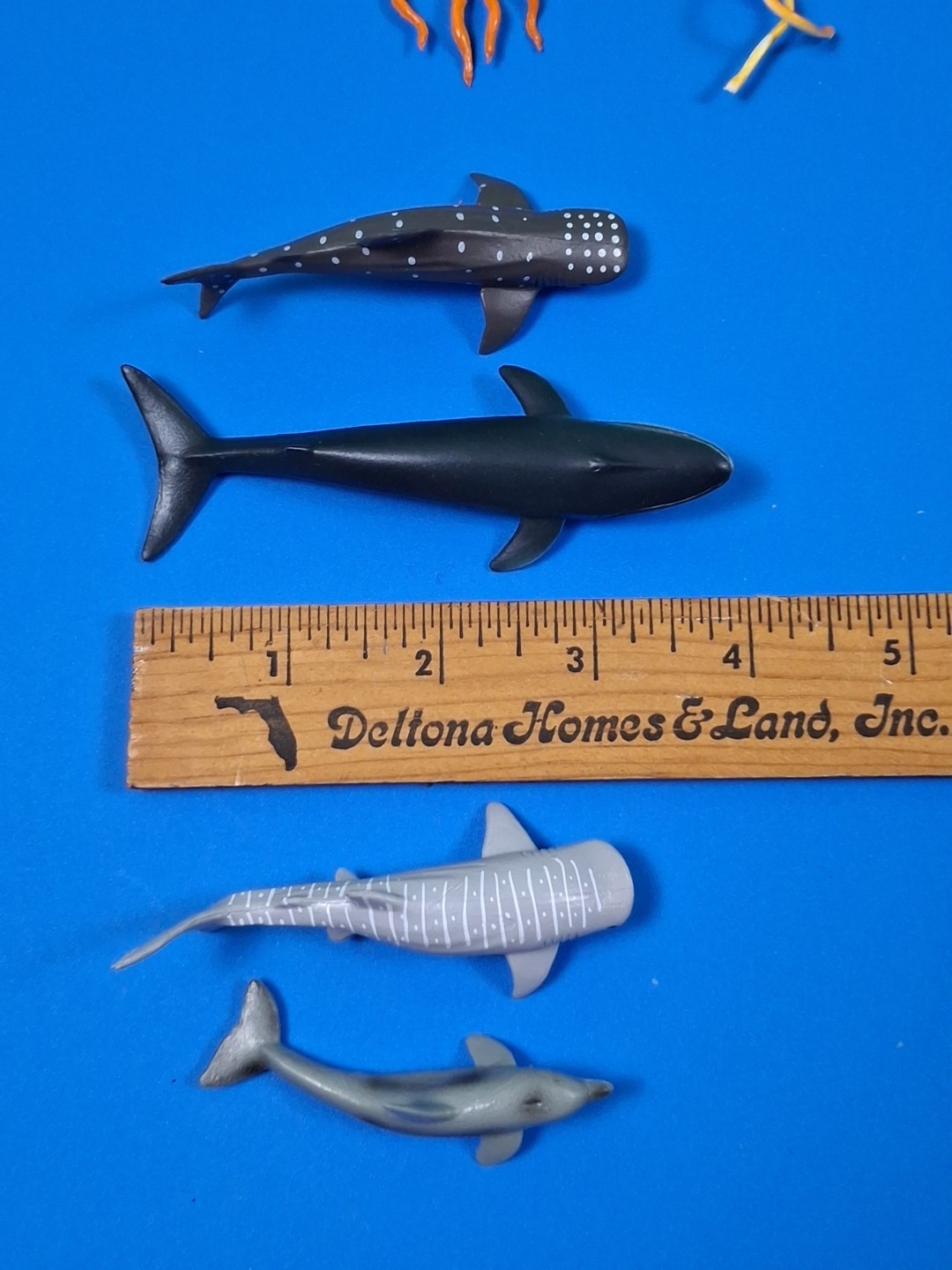 Miniature Sharks & Whales Ocean Lot of 18 PVC Figures 3” To 4” Long