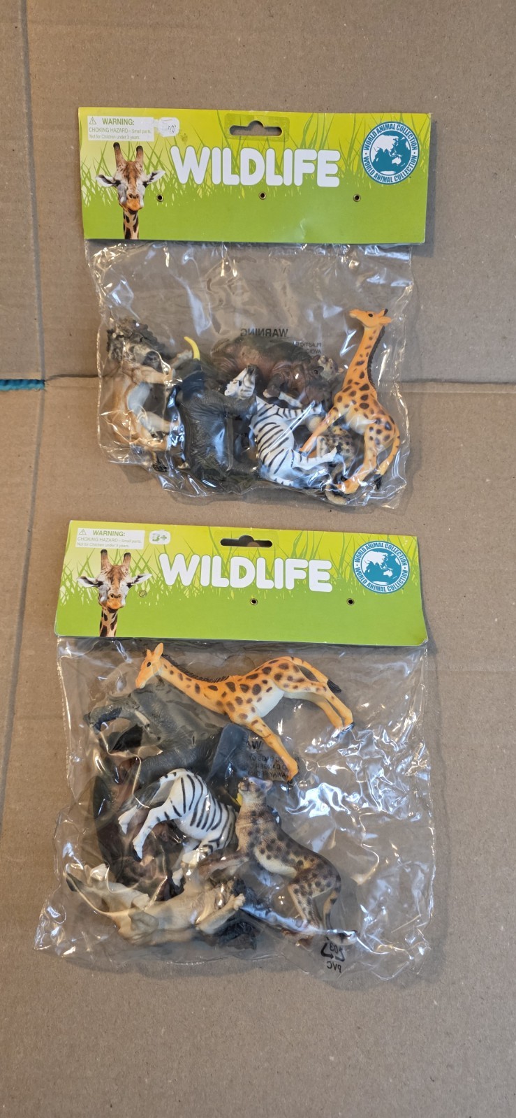 World Animal Collection, Wildlife Playset, 2 Packs ( 6 Pcs each/pk )