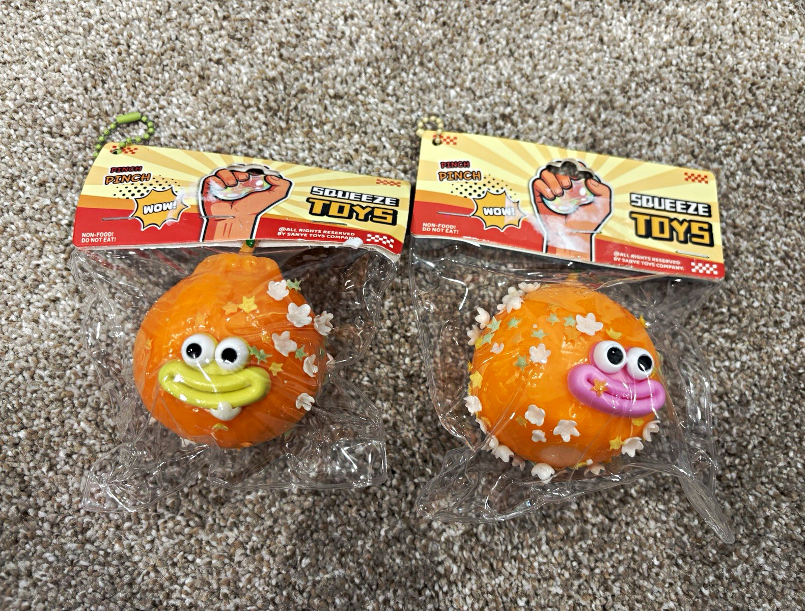 Squeeze Toys Orange Squishy Stress Ball – Bundle of 2