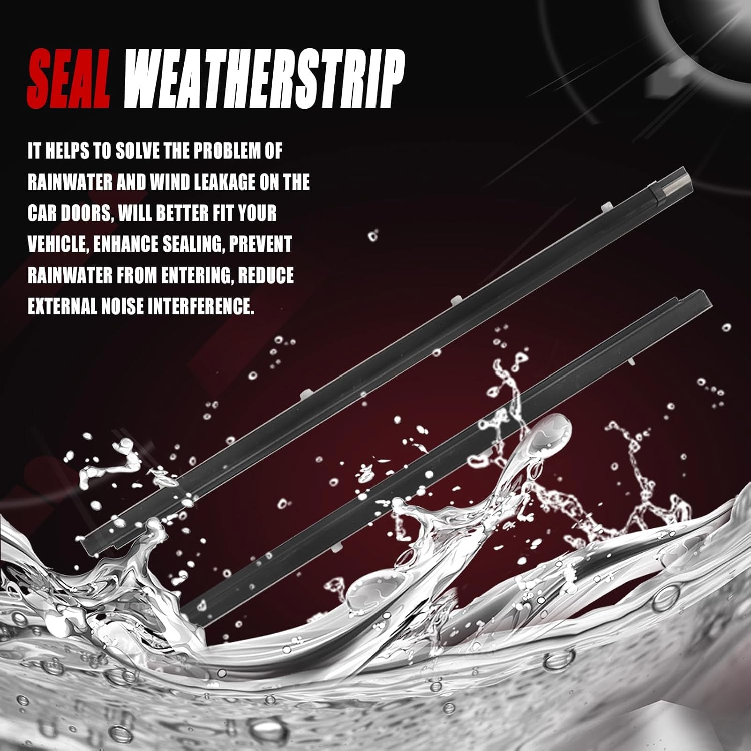 Front Door Window Belt Molding Weatherstrip Left and Right Compatible with Honda