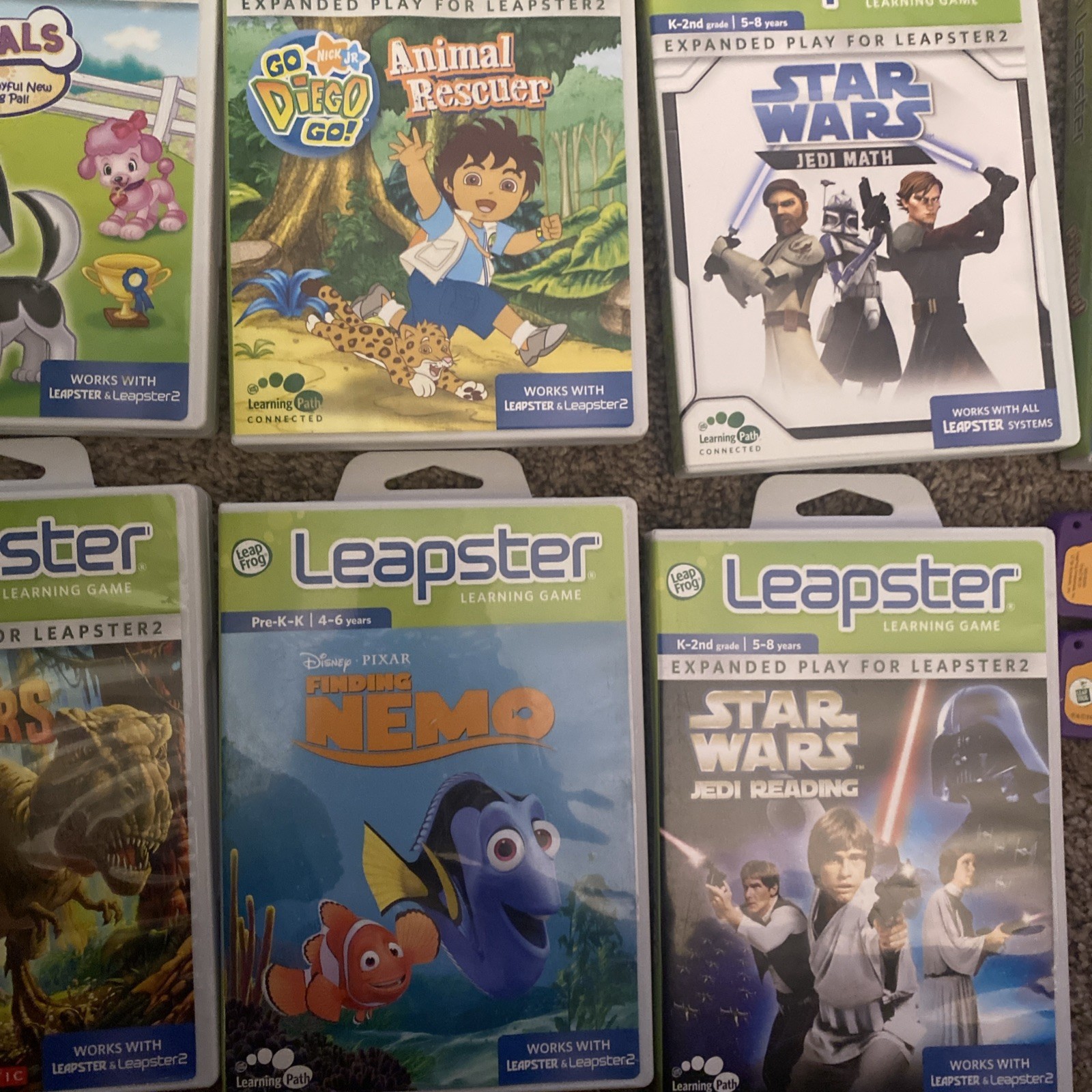 Leap Frog Leapster 2 Handheld Game, With 9 Games, Pre-Owned No Power Cord Works