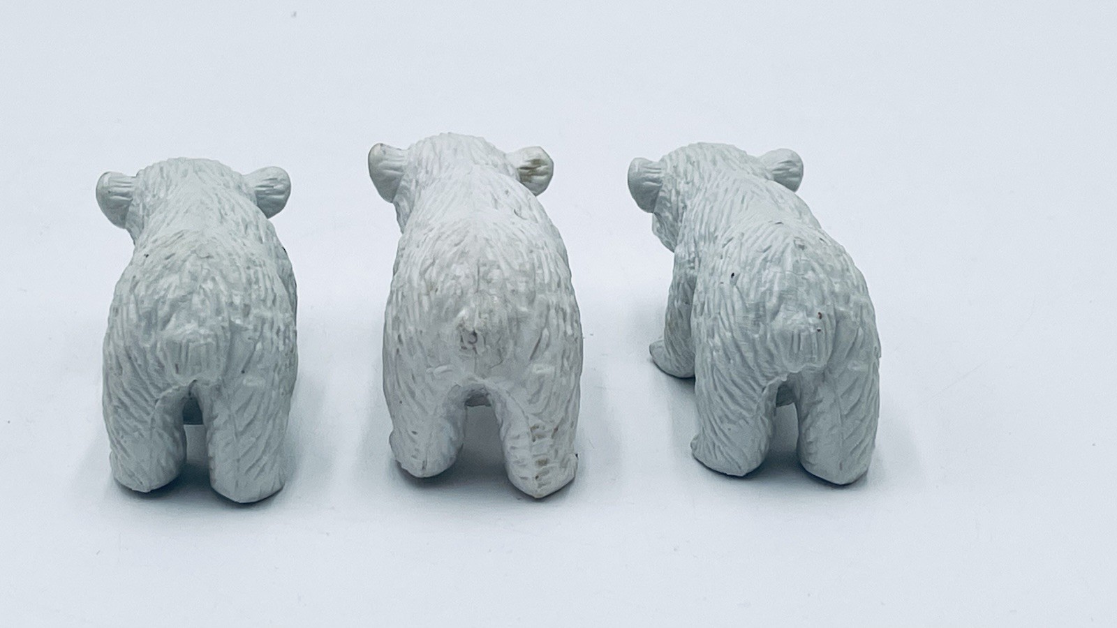 VTG Rubber Hard Plastic POLAR BEAR CUB Toy Figure Zoo Wild Animal Safari LOT – 3