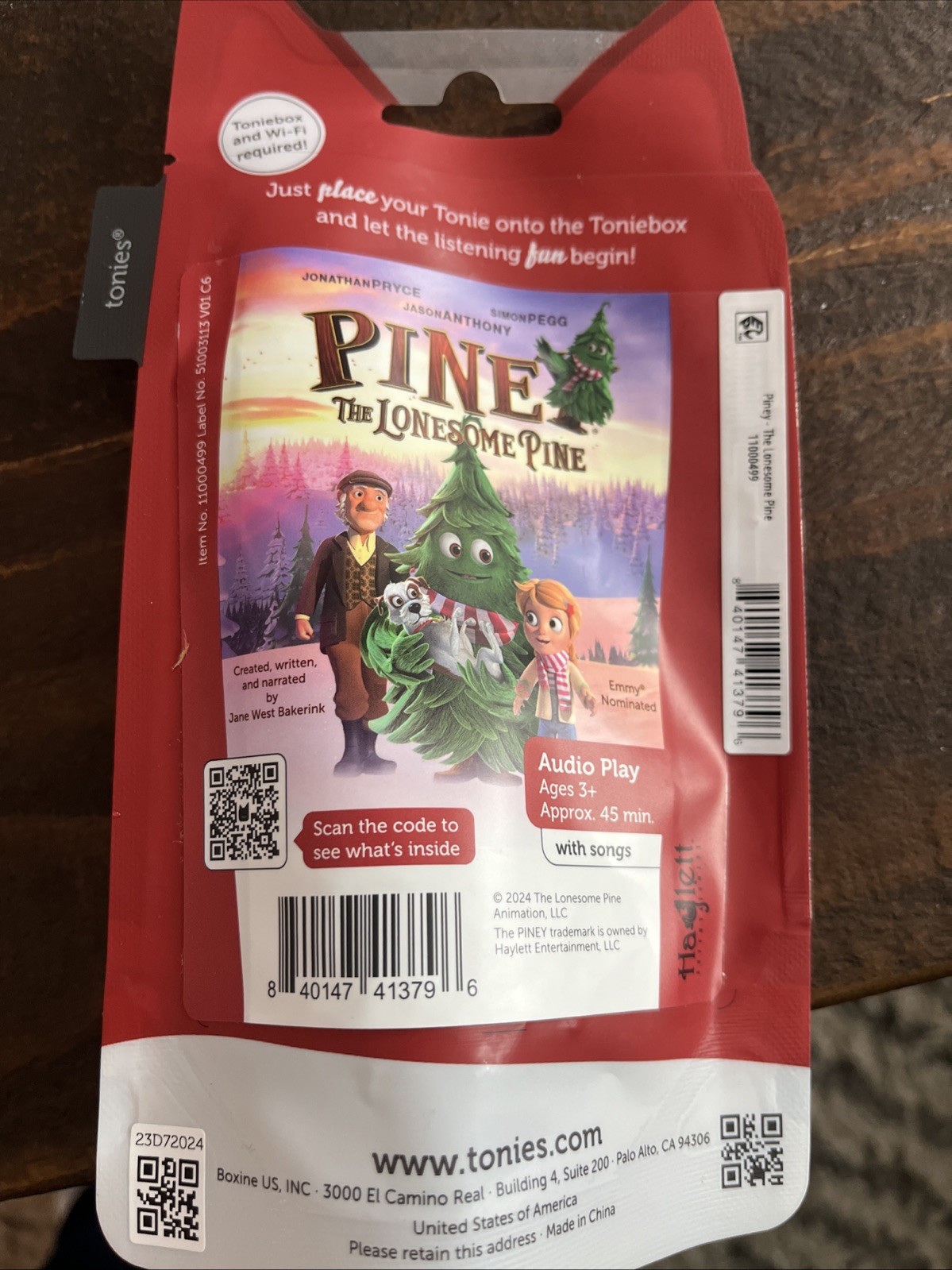 New! Piney: The Lonesome Pine Tonies Figure