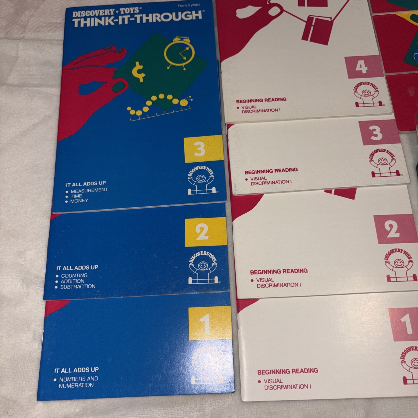 Vtg Discovery Toys Think-It-Through Learning Set Tiles & Books Homeschool