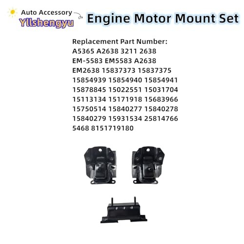 3Pcs Engine Motor Mount Kit – Compatible with Trucks & SUVs (Silverado 1500,