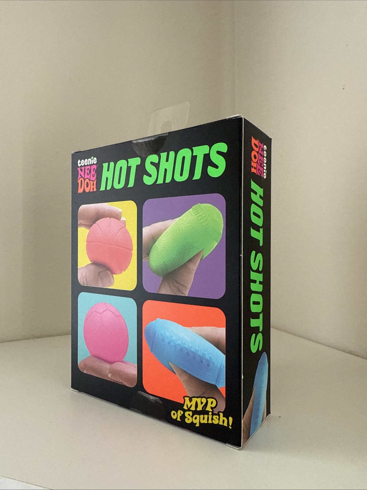 NeeDoh Teenie Hot Shots 4-Pack Baseball Soccer Football Basketball New