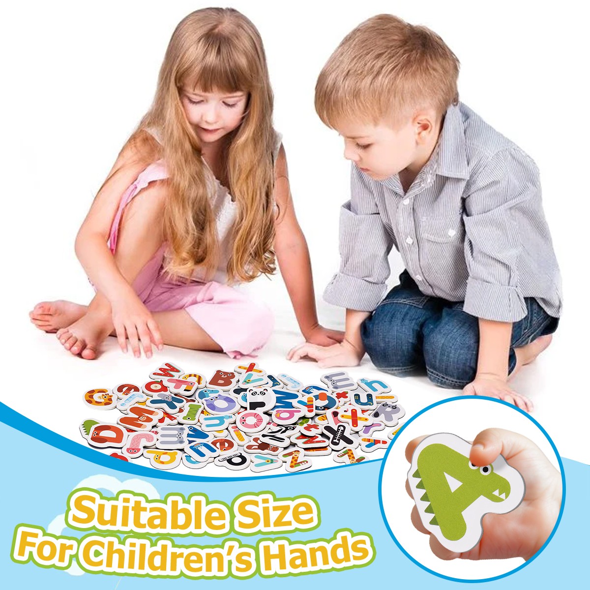 78PCS Large Magnetic Animal Alphabet Letters Educational Toy for Age 3+ Kids