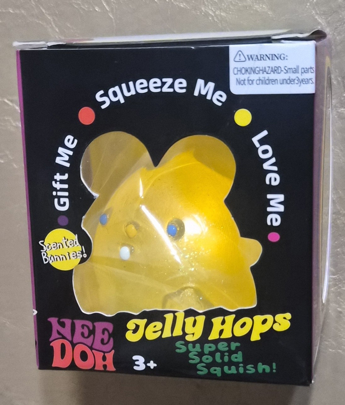 NEEDOH JELLYHOPS SCENTED TWINKLEBERRY TAFFY 2 INCH BUNNY SQUISHY TOY YELLOW NIB