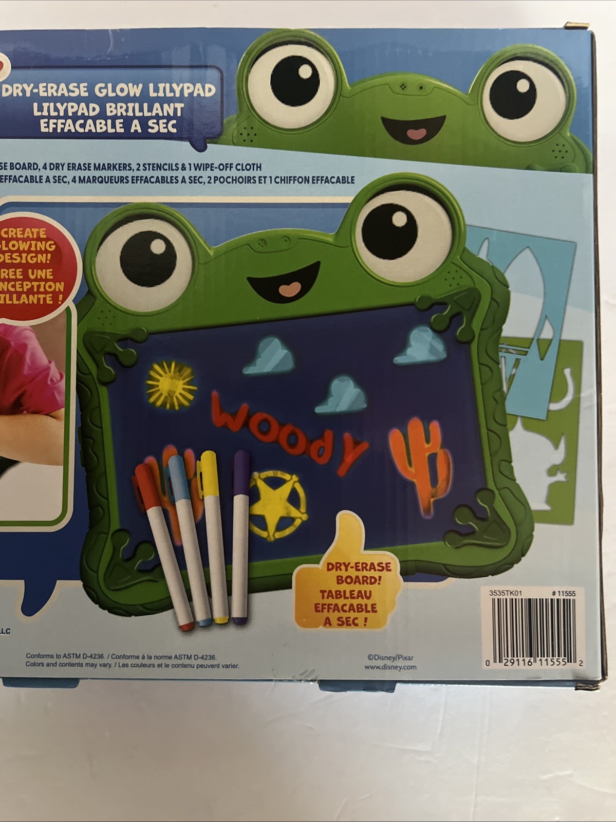 Toy Story 5 Lilypad/Pixar Dry Erase Glow in the Dark Drawing Board, In hand