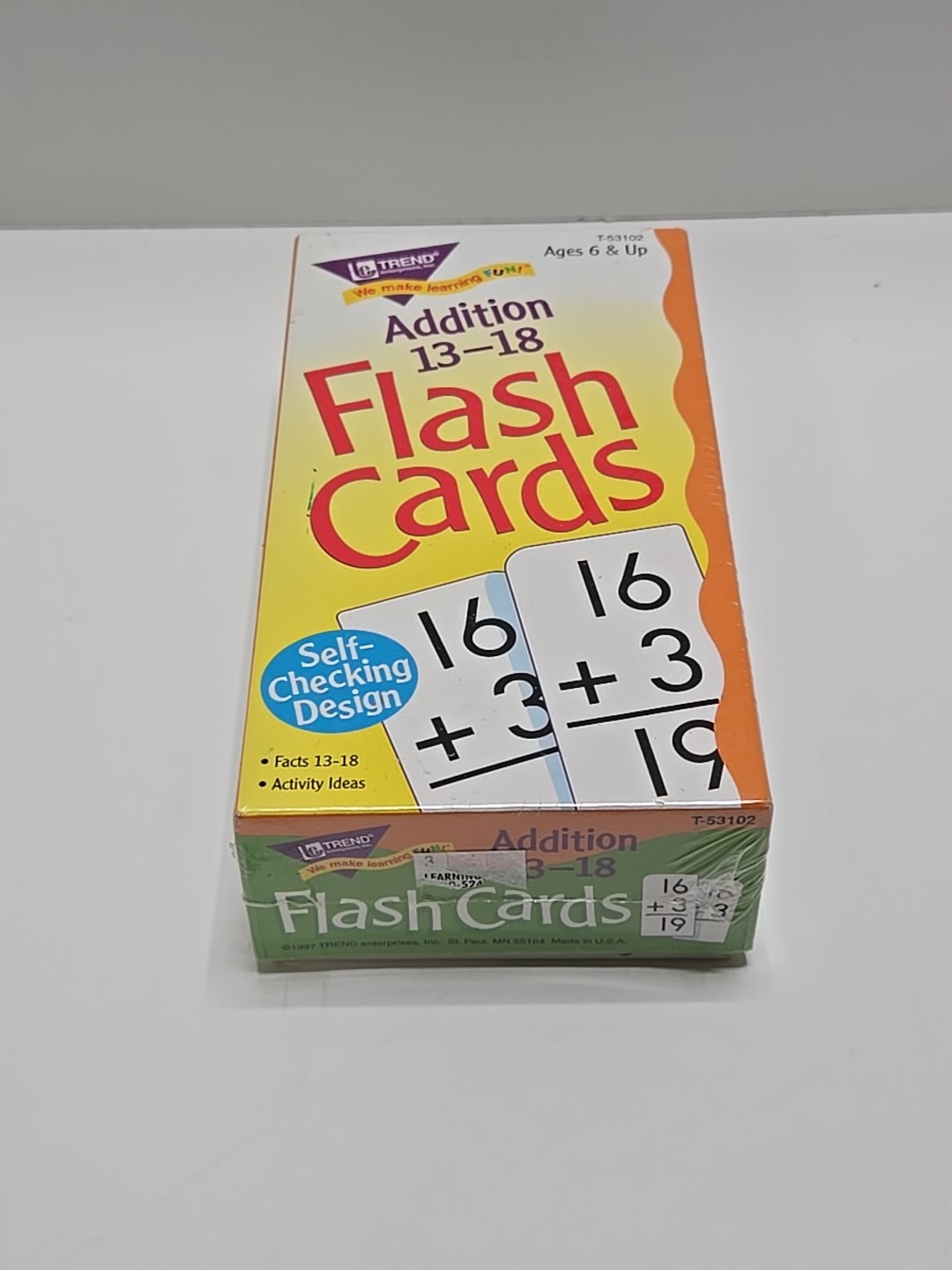 NEW! TREND Addition 13-18 Flash Cards Age 6+ w 99 Self-Checking Cards*Activity