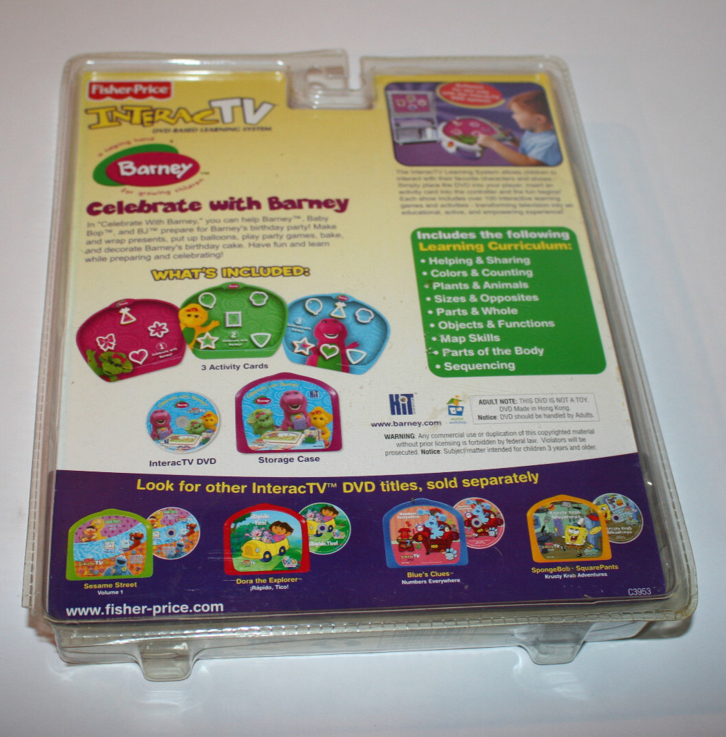 Fisher Price InteracTV Barney and Friends Kids DVD Based Learning System Educate