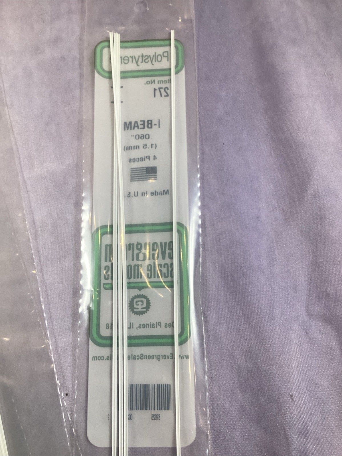 Lot Of 7 Pkgs Of 4 – 28 Total – Evergreen EVG271 I-Beam .060″ (4)