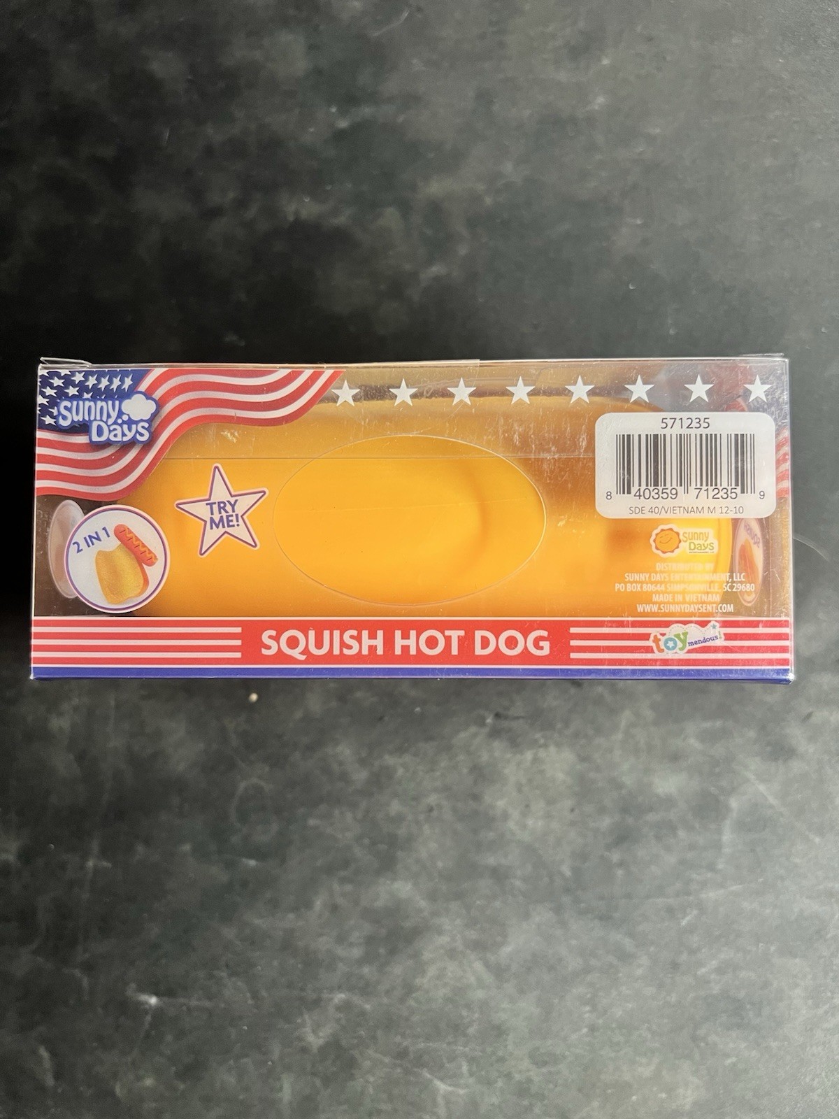 Sunny Days Squishy Hot Dog 2-in-1 Squeeze fidget stress relief toy