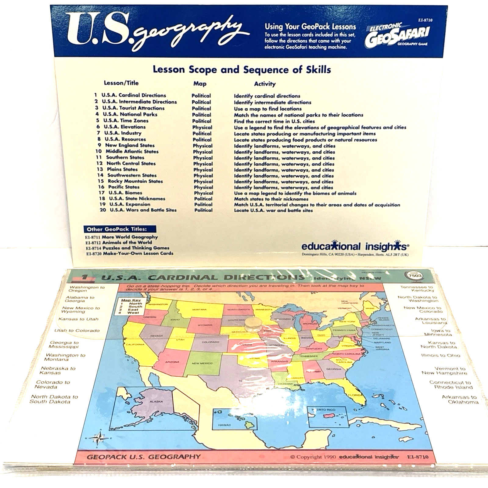 Vintage Electronic GeoSafari World & U.S. Geography Learning Game Lot Homeschool