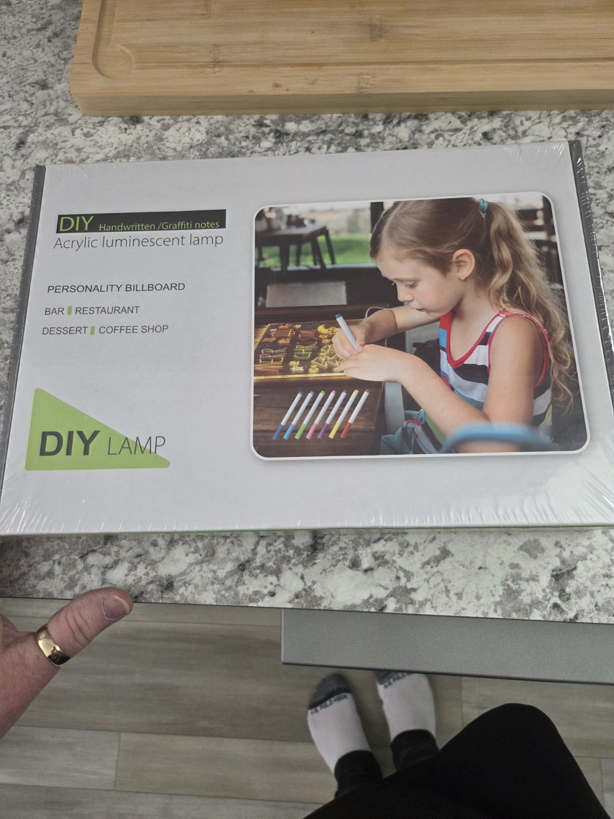 New Sealed DIY Acrylic Luminescent Lamp – White & Green Packaging