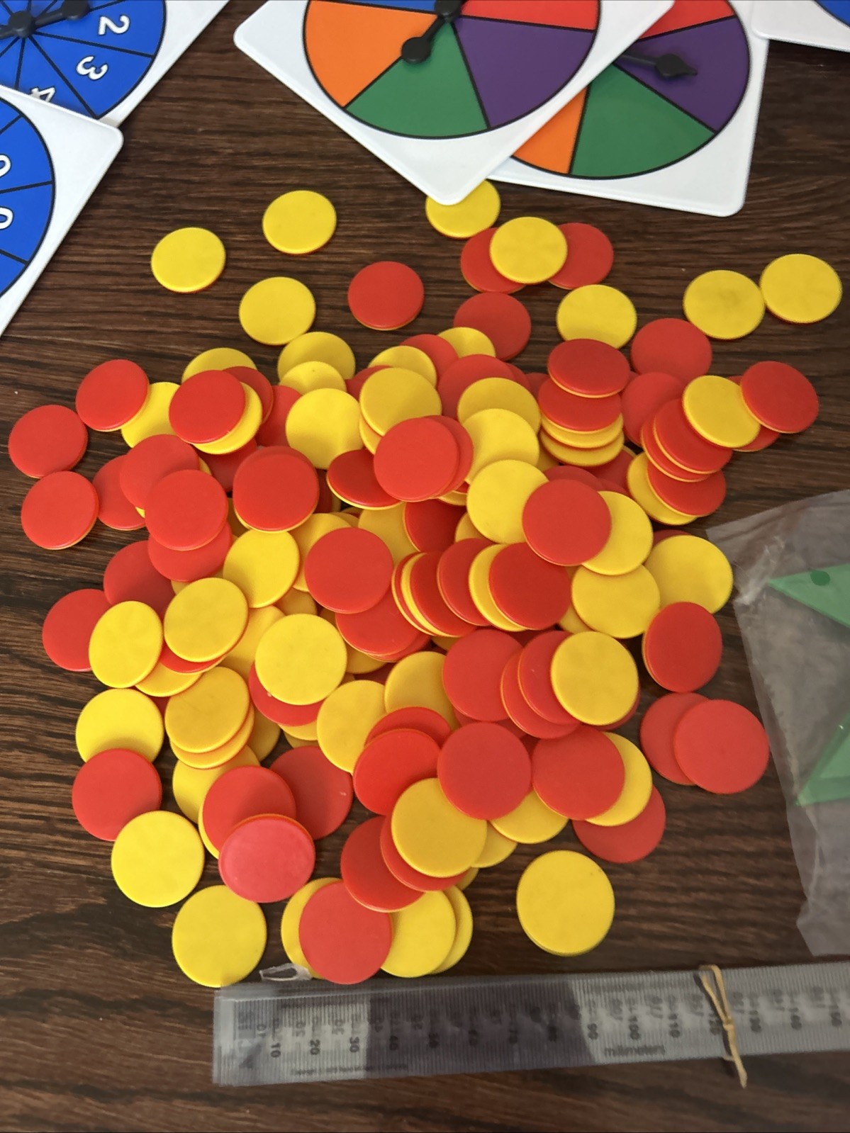 Lot ETA Overhead Projector Math Transparency Fraction Circles Anglegs Tiles