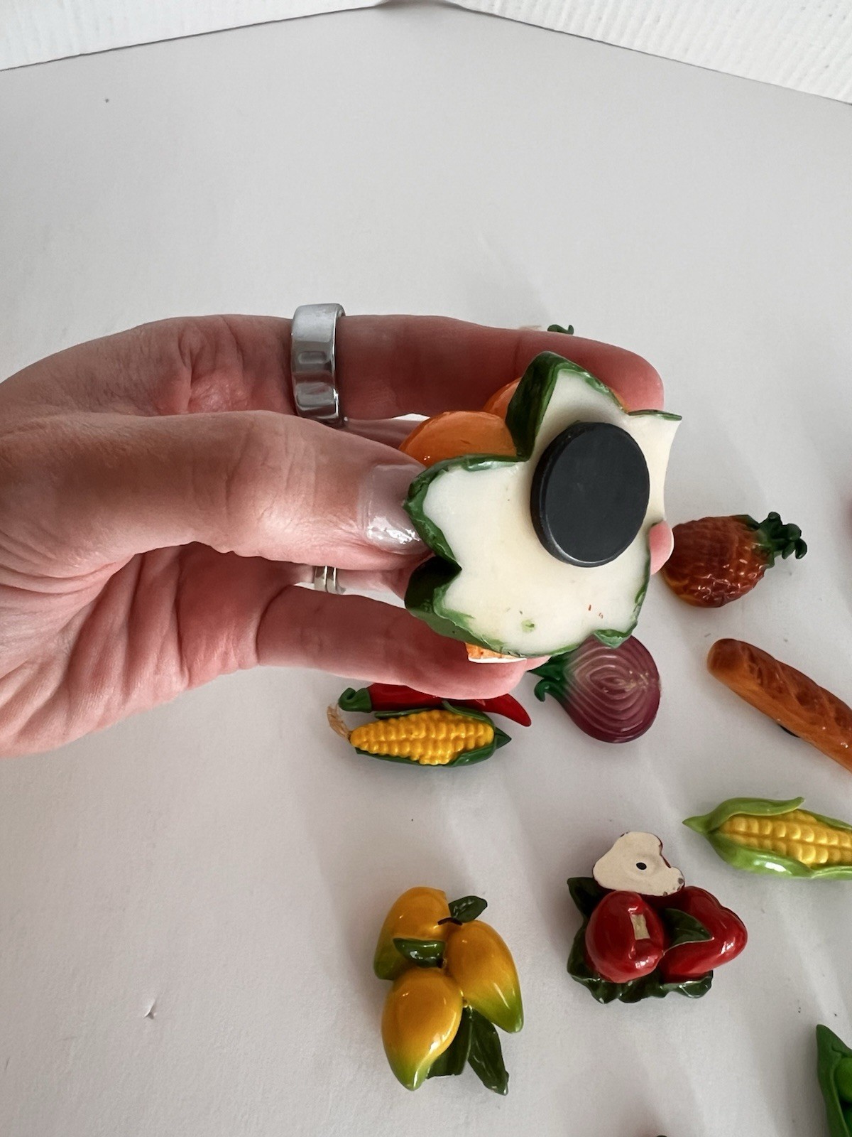MAGNETIC Realistic Fruits, Veggies, Food Educational About 2” Set Of 19