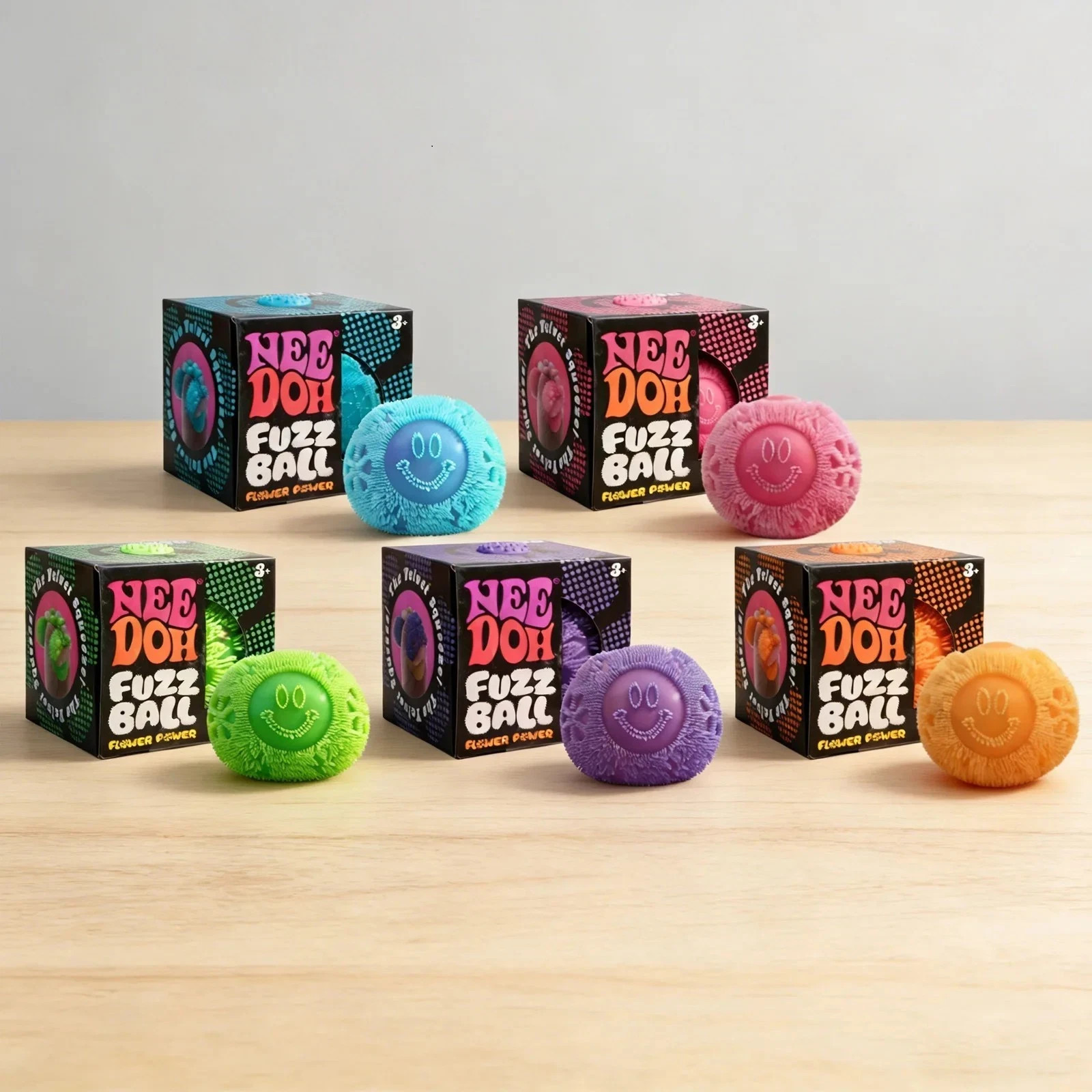 Nee Doh Fuzz Ball Stress Ball Squishy Sensory Toy Soft Fidget Gift Kids Adults