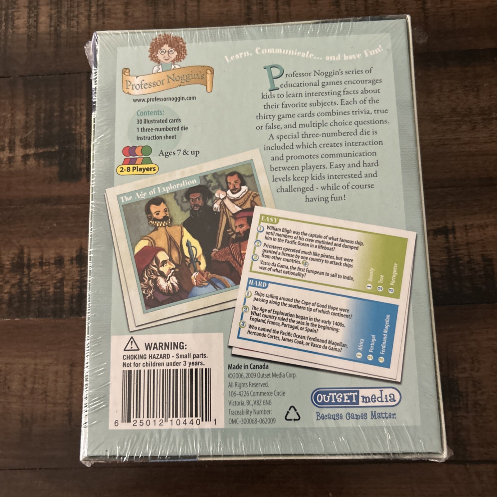 Professor Noggin’s Explorers Card Game Educational Trivia Ages 7+ New Sealed