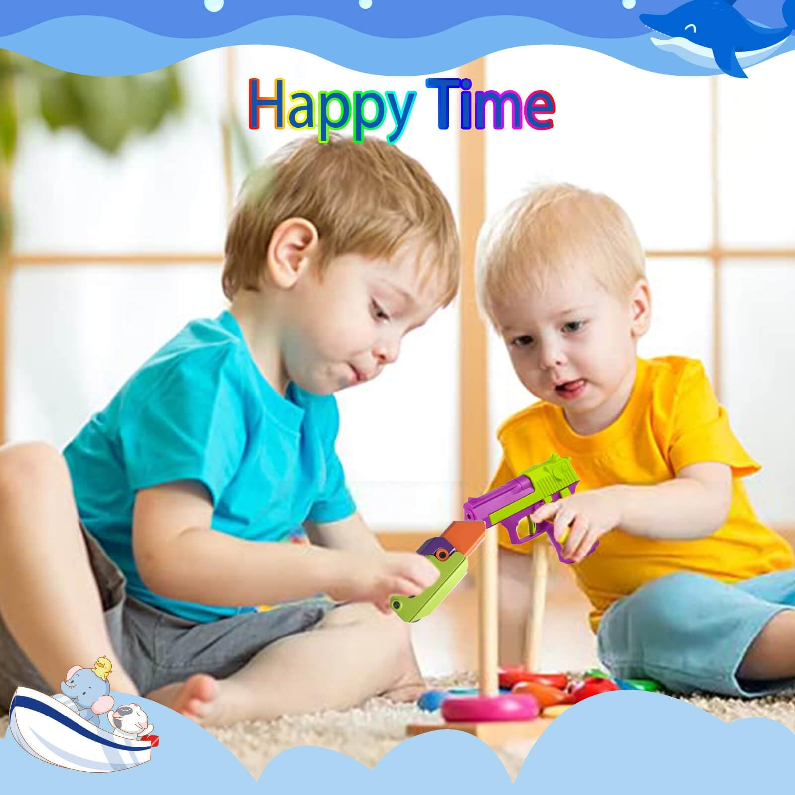 12 PCS Fidget Gun Toys Set, Kids for Boys Age 3-8, Prizes Small