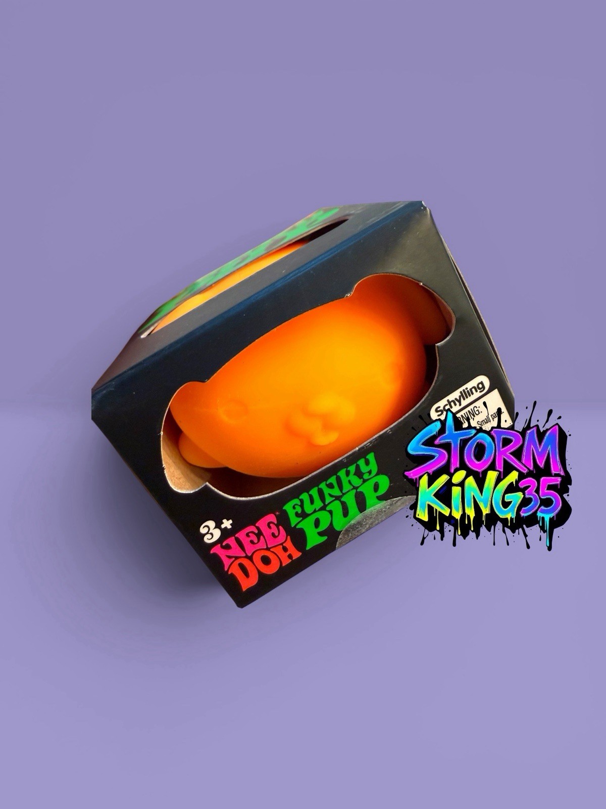 Set-of-4 Schylling Nee Doh Funky Pup Tactile Squeeze. Teal, Pink, Orange,Purple.