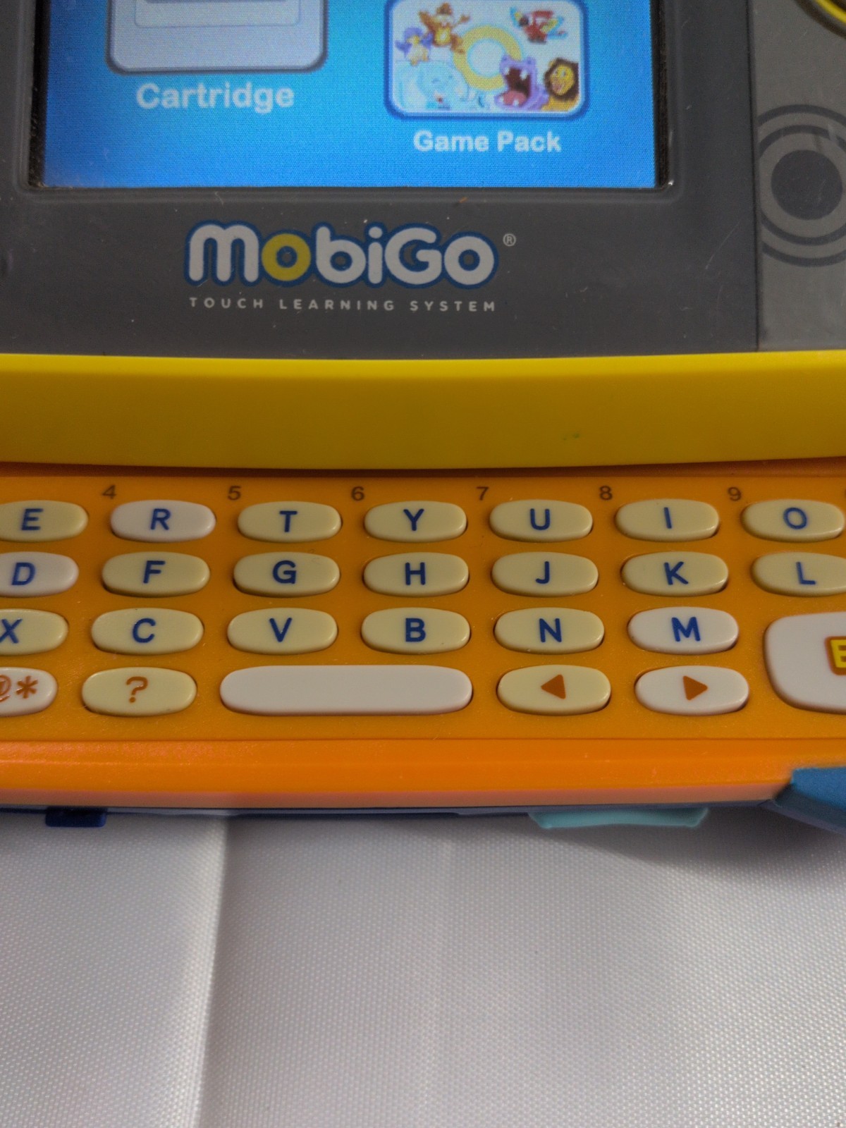 VTech MobiGo Touch Learning System Handheld Console Tested Working Blue Yellow