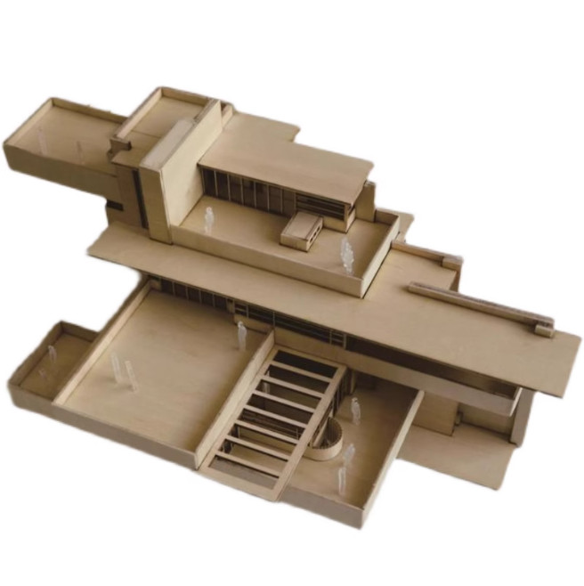 1/75/100 Fallingwater Villa 3D Wooden DIY Building Model Assembly Kits Set Gifts