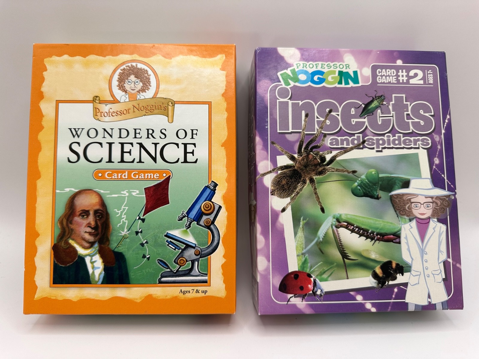 Lot of 4 Professor Noggin Card Games Science Insects Spider Outer Space Horses