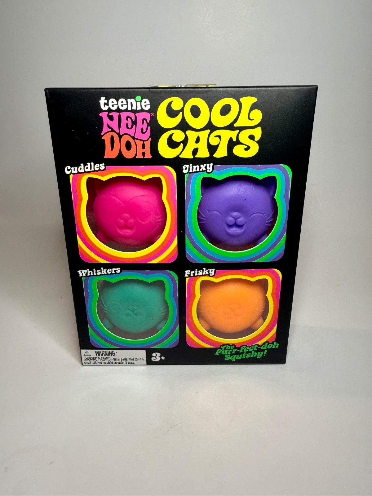 Authentic NeeDoh Teenie Cool Cats 🐱 4-Pack Viral Squishy Fidget Toys RARE!