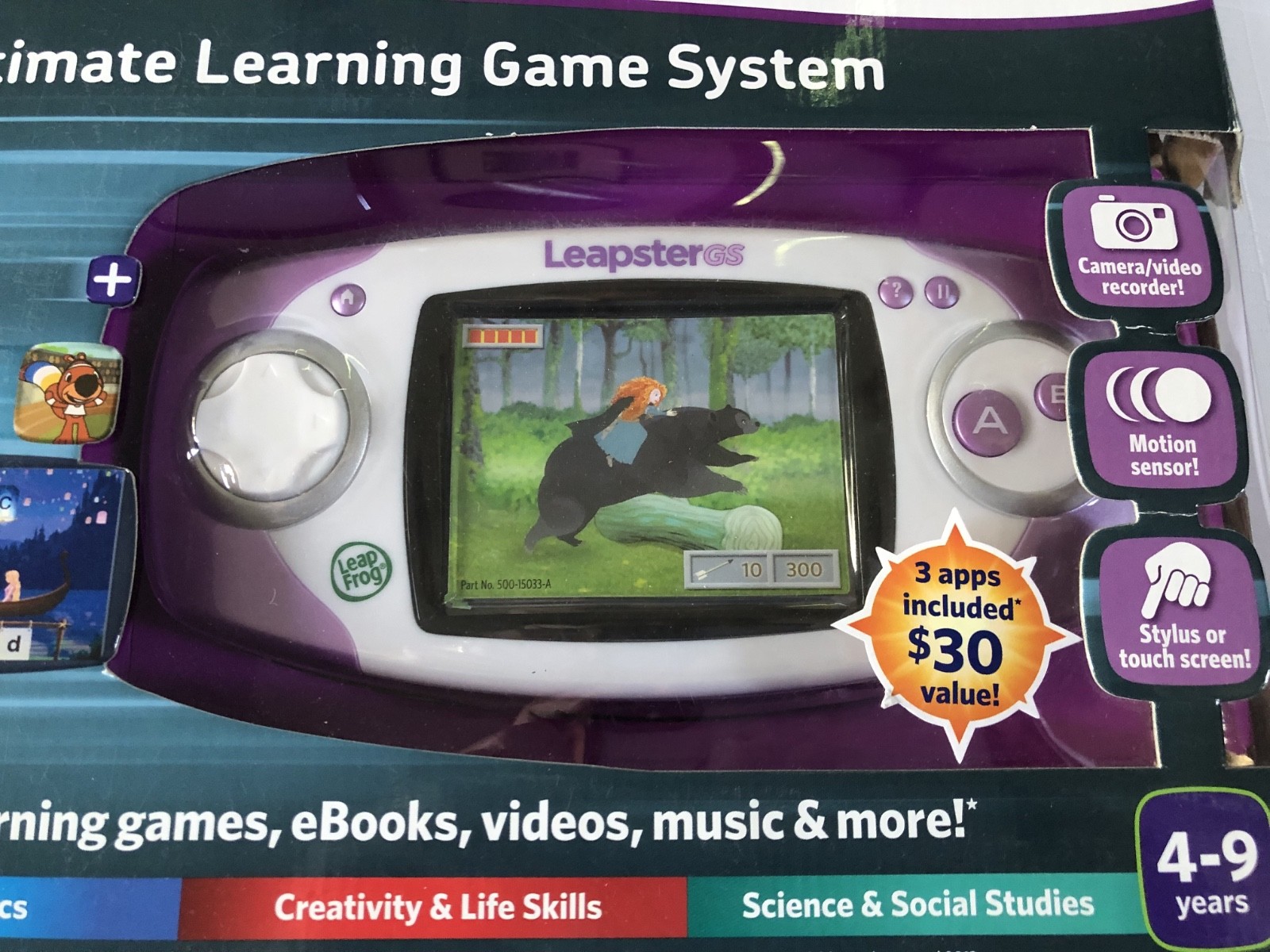 NEW (open box) LEAPFROG LEAPSTER GS PURPLE – Game Console & Camera – Fun!