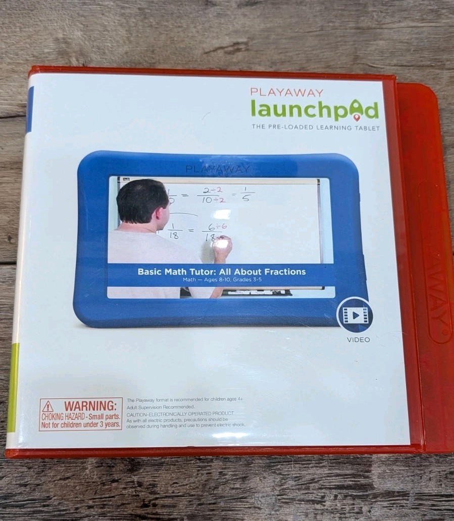 Playaway Launchpad Basic Math Tutor Fractions Learning Tablet, Grade 3-5