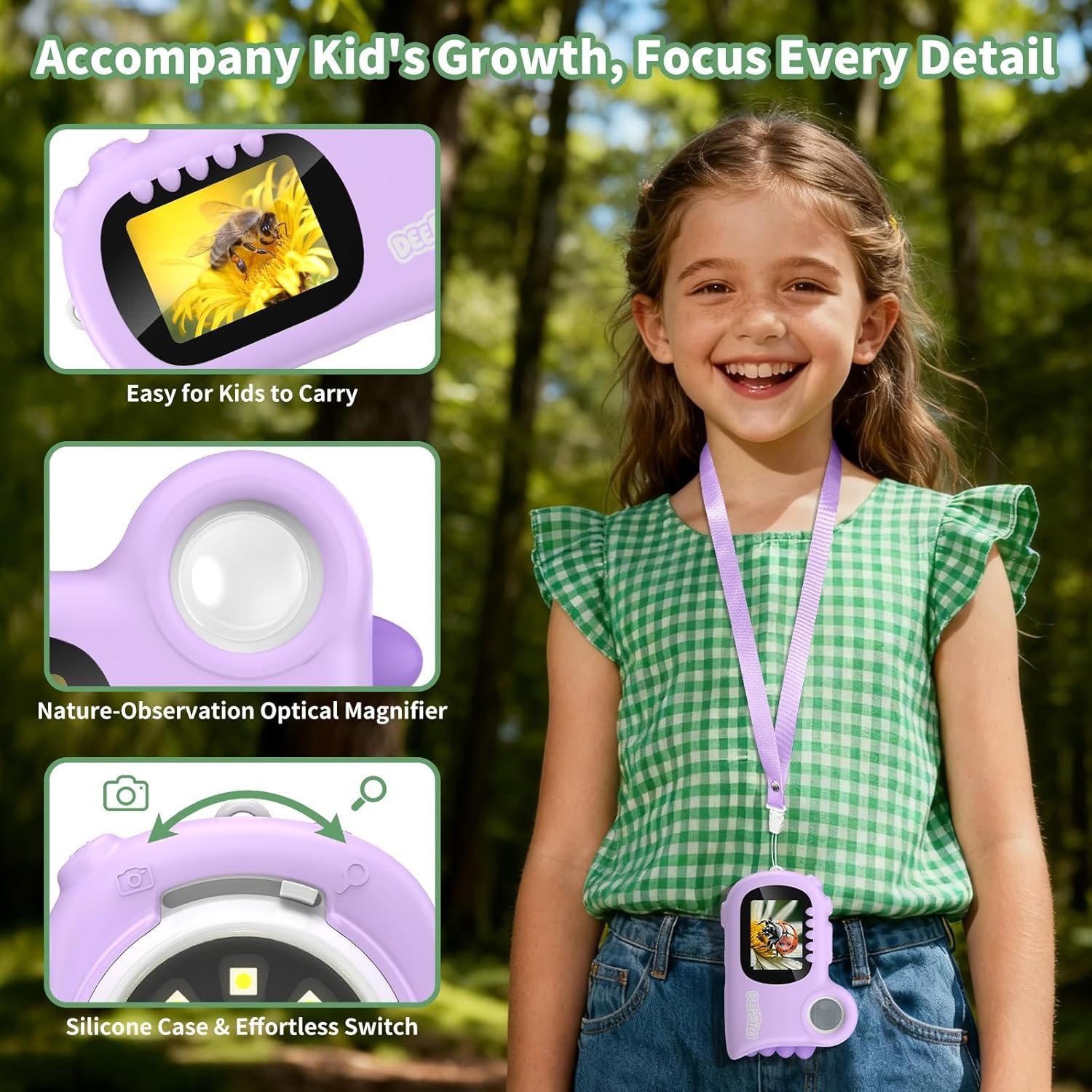 Microscope for Kids Handheld Mini Portable Digital Rechargeable 1000X Boy Girls