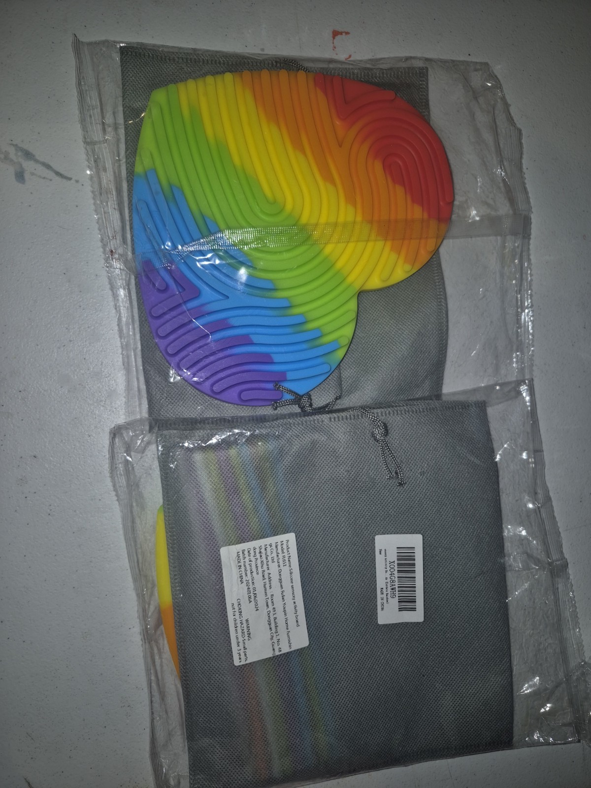 Rainbow Heart-Shaped Tactile Sensory Toy Set of 2 for Ages 3-11 Years
