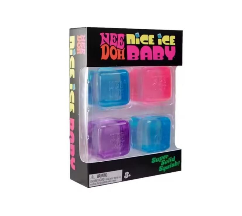 Nee Doh ice baby 4pack cube Set of 4:Mini New-Cube/Pink/Purple/Blue