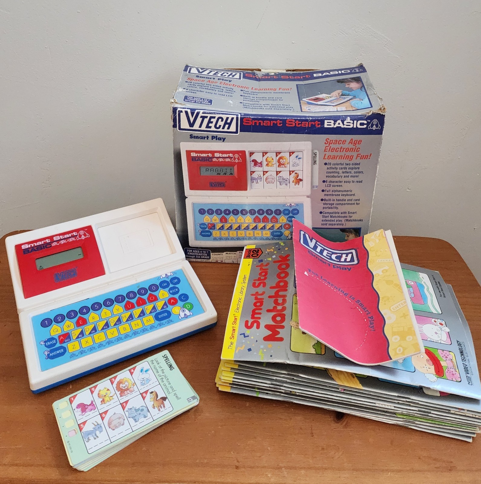 Vintage 1993 VTECH Smart Start Basic EDUCATIONAL Learning TOY + Cards & Books