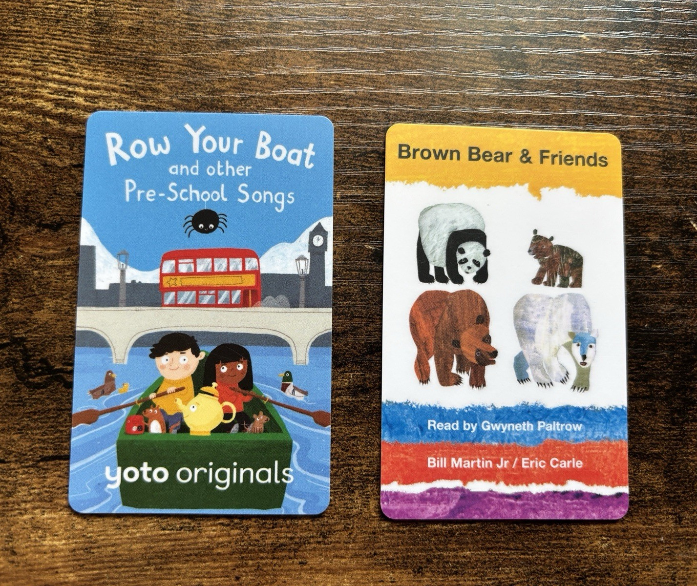 Yoto Preschool Audio Cards Lot :Row Your Boat + Brown Bear & Friends