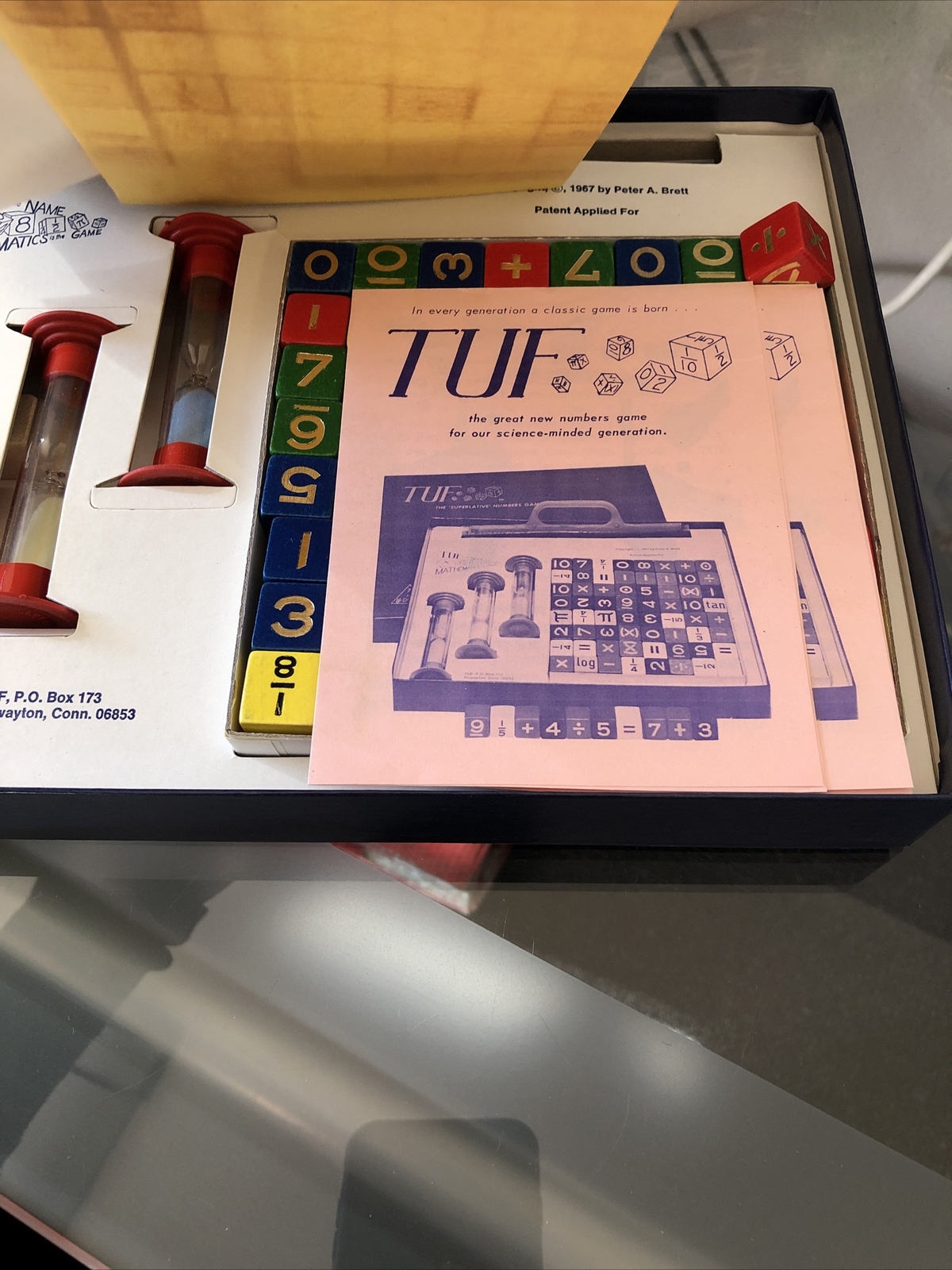Vintage 1967 TUF The Superlative Numbers Game Wood Cubes
