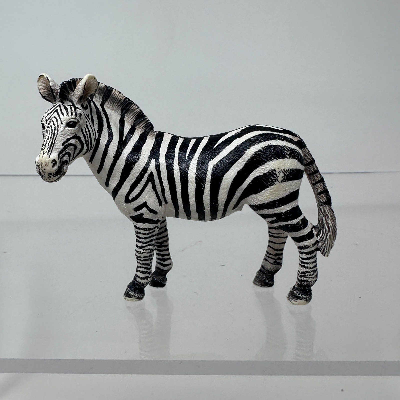 Schleich Zebra Figure Black White Horse Wildlife Zoo Animal Figurine 4″ 2008