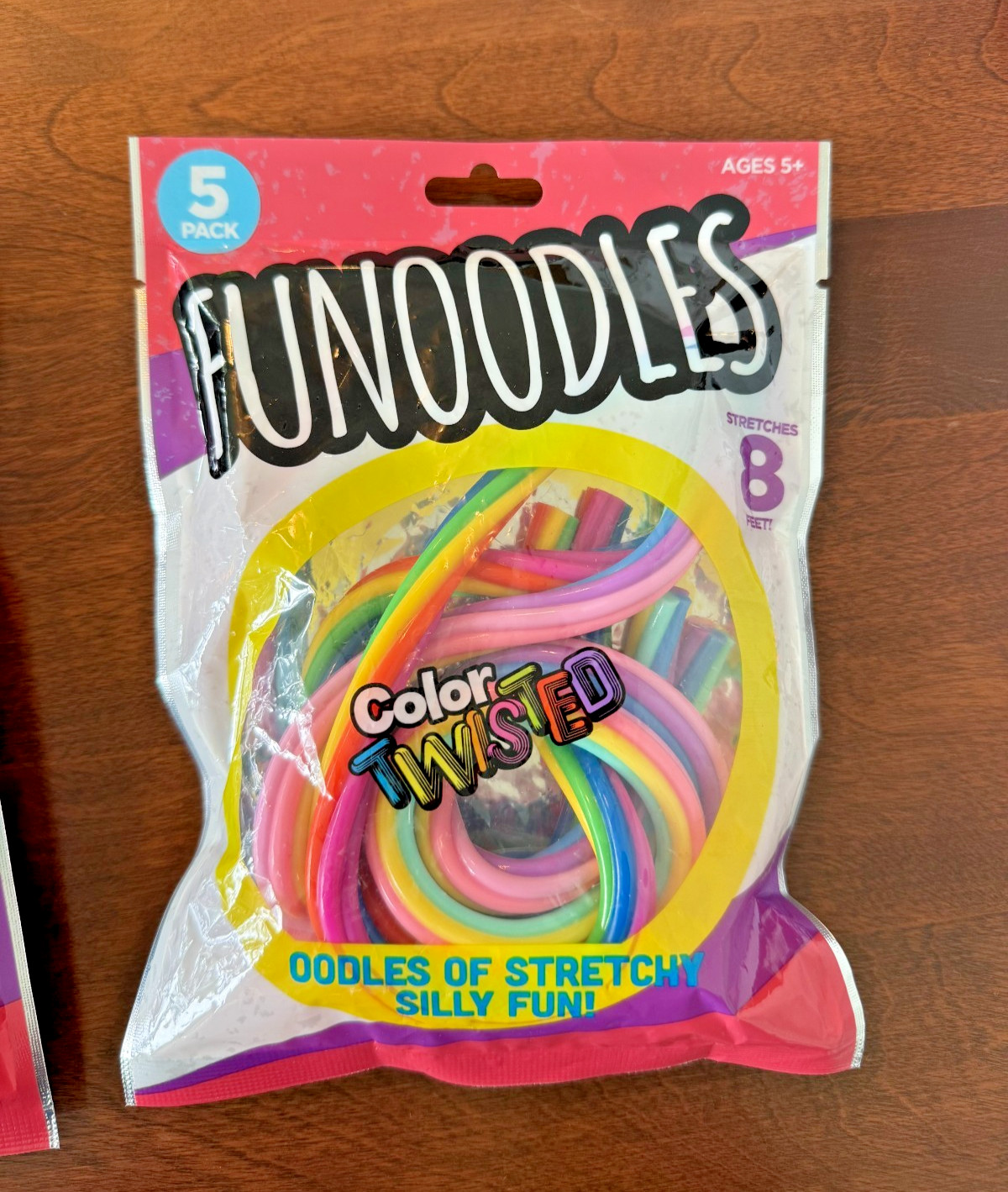 Lot Of 2 Funoodles Color Twisted Stretch Fidget Sensory Toys 5 Pack 8ft New