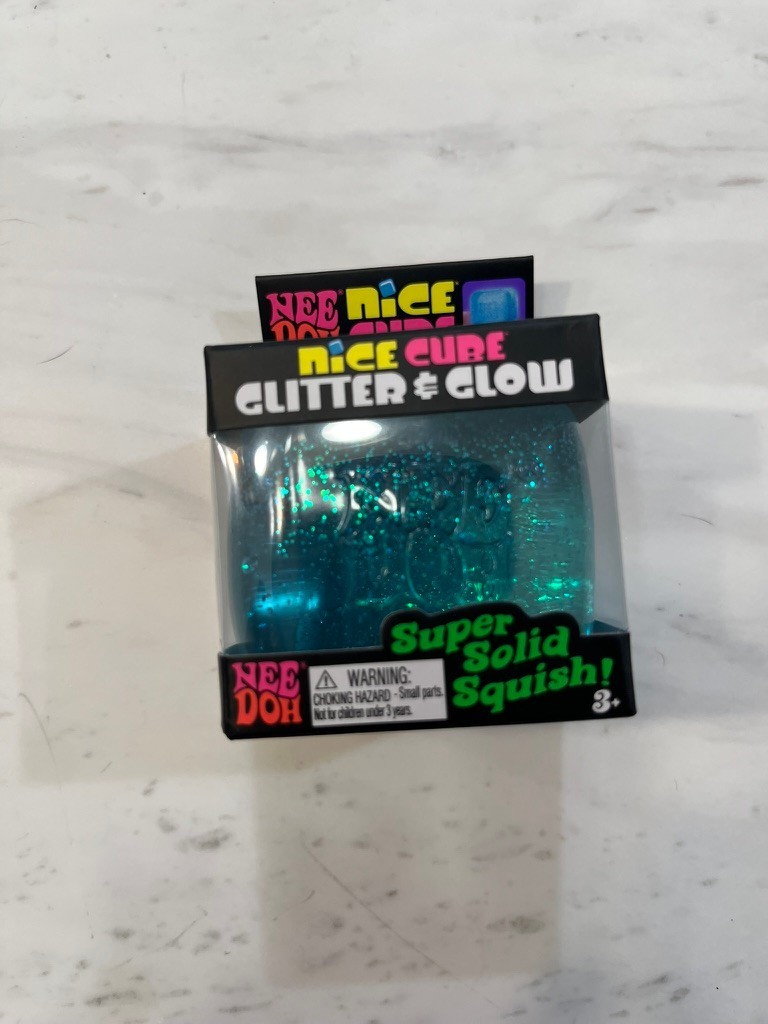 NeeDoh Nice Cube Glitter & Glow BLUE, Authentic USA Seller, In Hand, Ships Fast!