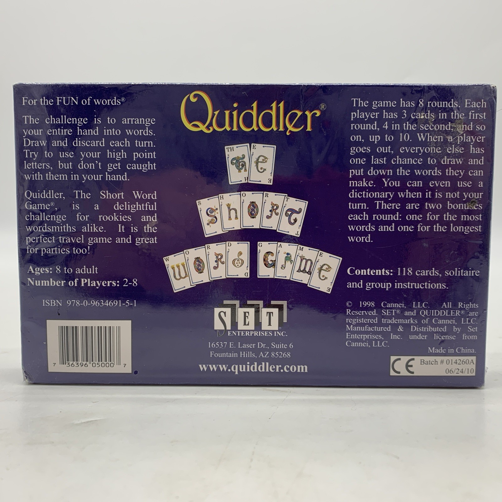 Quiddler Card Game Short Word Game Spelling 2 to 4 Players Age 8 and up NEW