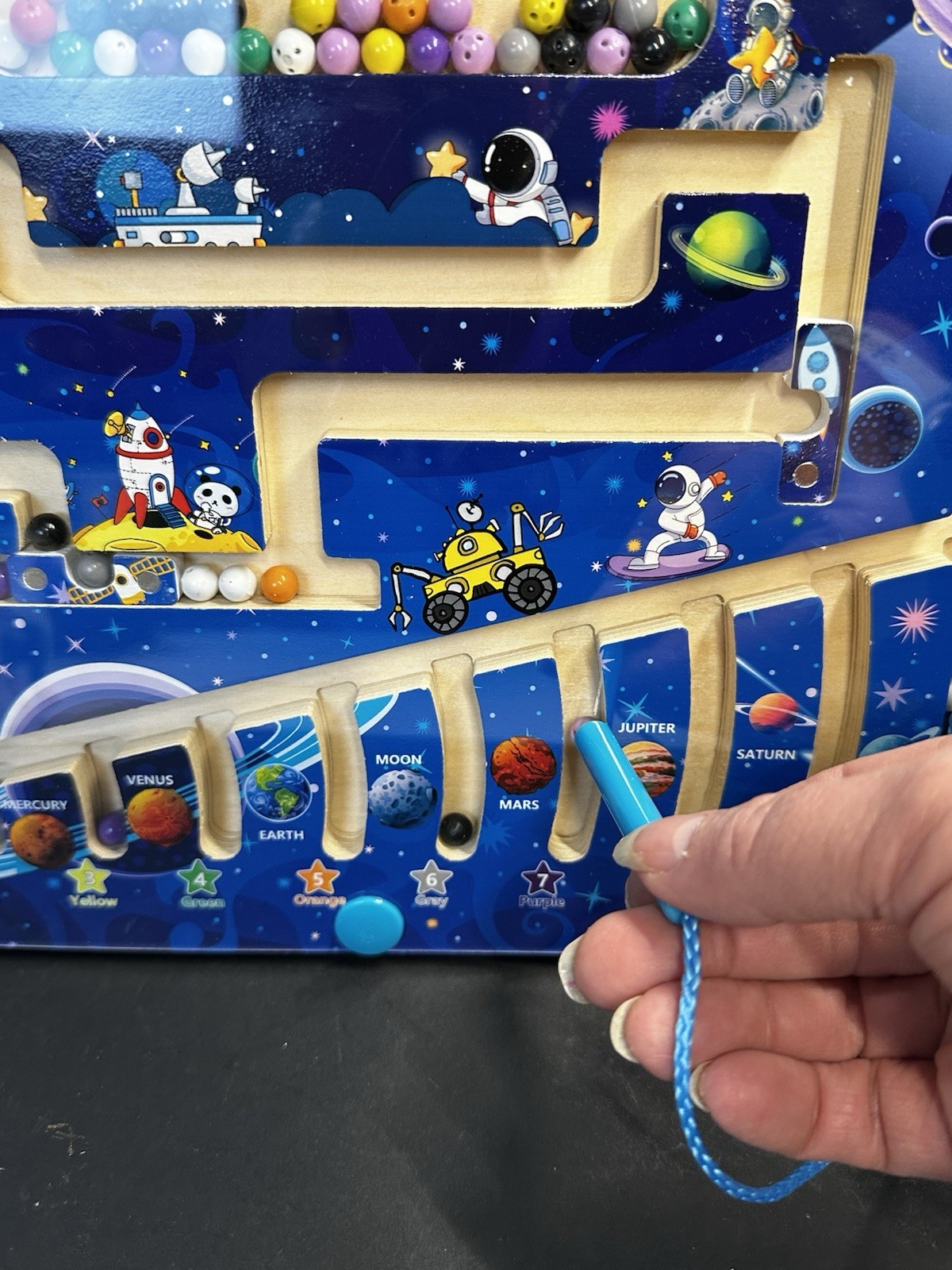 Montessori Magnetic Outer Space Maze, Fun Learning-Color/Numbers for 3-5