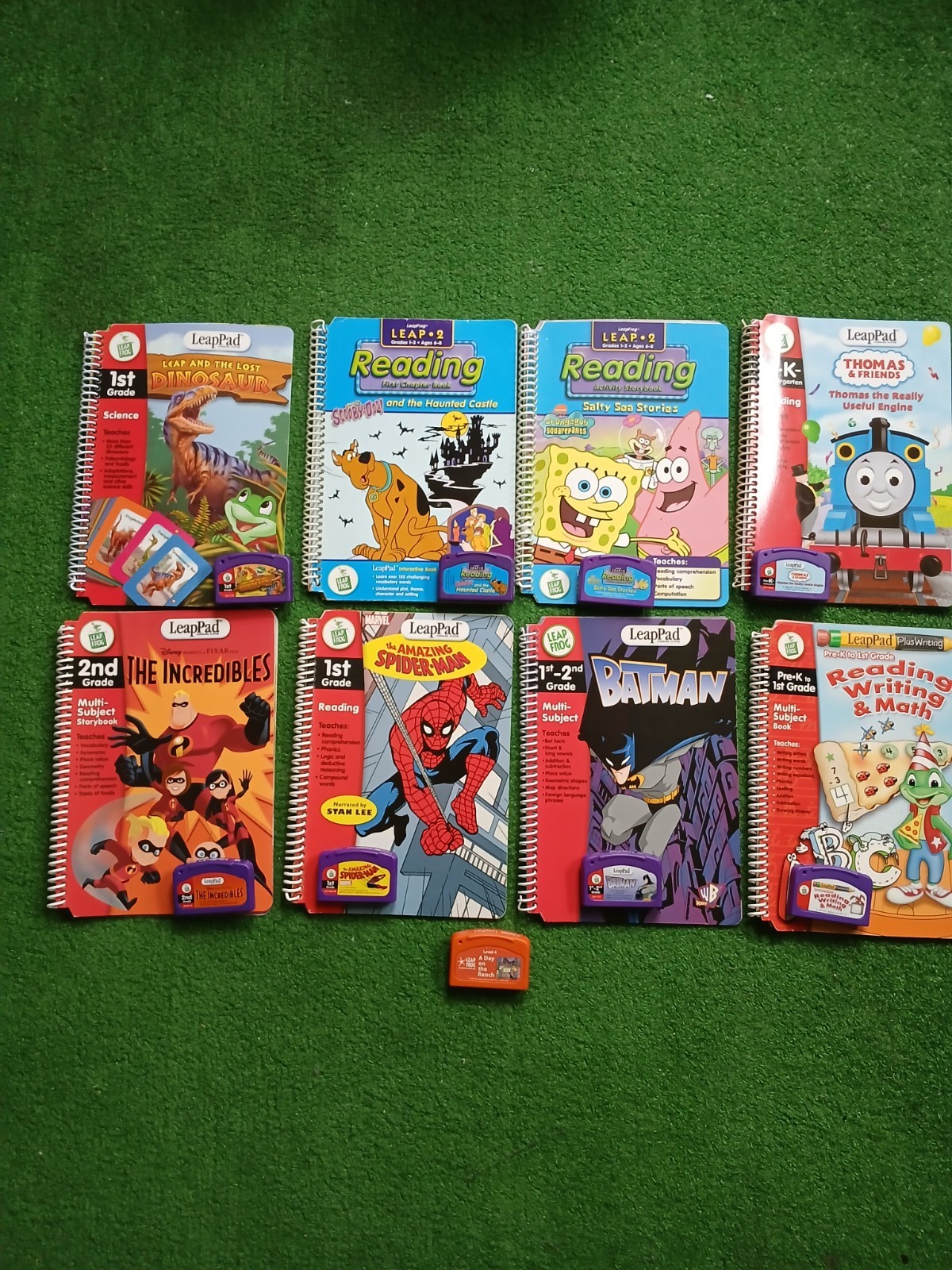 LOT OF 9 LEAPFROG LEAP PAD GAME CARTRIDGES SPIDER-MAN,BATMAN + READ