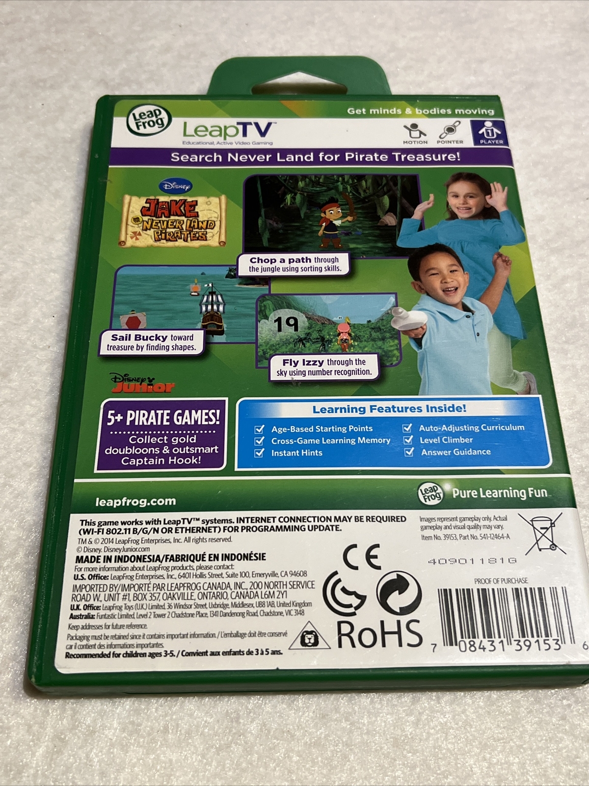 LeapFrog Leap TV Jake and the Never Land Pirates Educational Video Game